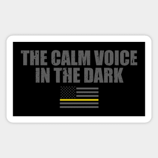 The Calm Voice In The Dark Thin Gold Line Flag Magnet